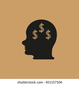 Head with dollar symbol
