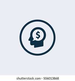Head with dollar symbol 