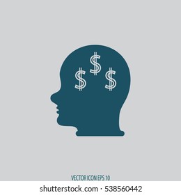 Head with dollar symbol