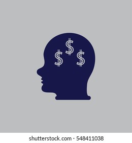 Head with dollar symbol