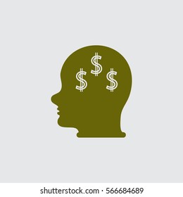 Head with dollar symbol