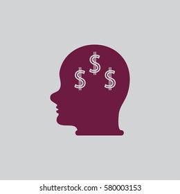 Head with dollar symbol