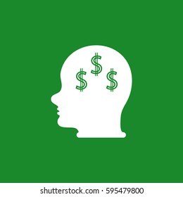 Head with dollar symbol