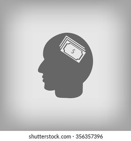 Head with dollar symbol icon