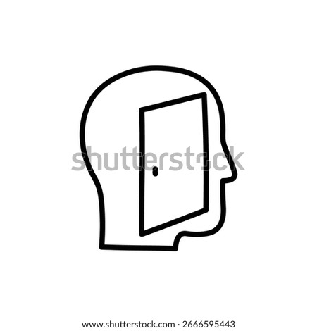 Head with Door Slightly Open Representing Curiosity and Discovery