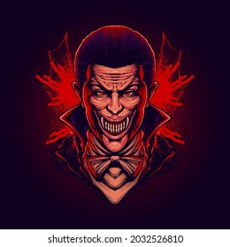 vector de ilustración dracula de la cabeza