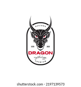 head dragon angry badge vintage logo