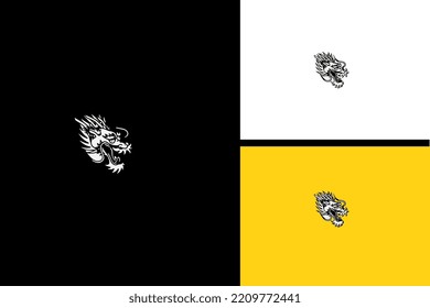 head dragon angry vector line art design
