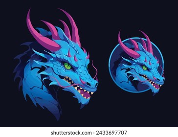 Head dragon design illustration logo vector