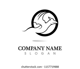 Head dragon flat color logo template vector illustration