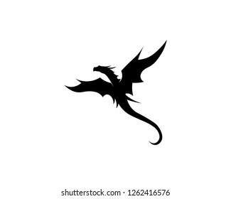 Head dragon flat color logo template vector illustration