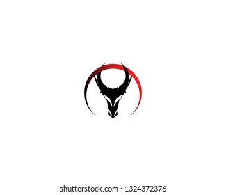 Head dragon flat color logo template vector illustration
