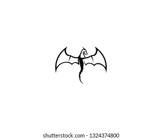 Head dragon flat color logo template vector illustration
