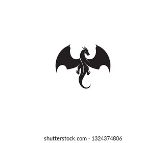 Head dragon flat color logo template vector illustration
