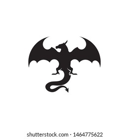 Head dragon flat color logo template vector illustration
