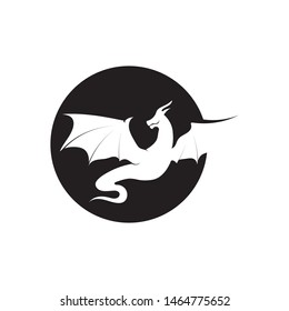 Head dragon flat color logo template vector illustration

