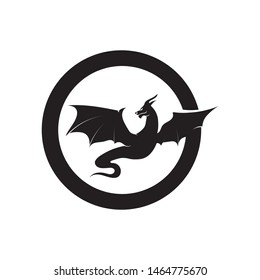 Head dragon flat color logo template vector illustration
