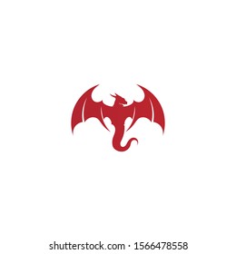 Head dragon flat color logo template vector illustration design