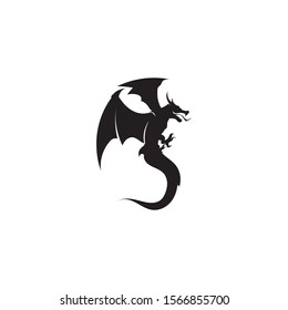 Head dragon flat color logo template vector illustration design