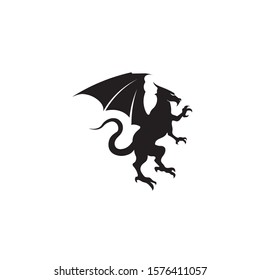 Head dragon flat color logo template vector illustration design