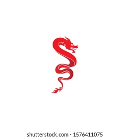 Head dragon flat color logo template vector illustration design