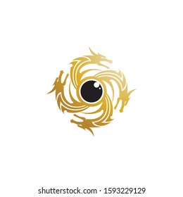 Head dragon flat color logo template vector illustration design