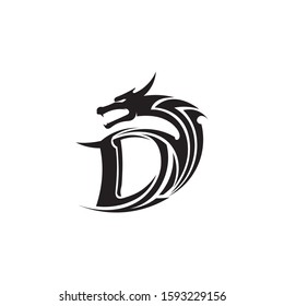 Head dragon flat color logo template vector illustration design