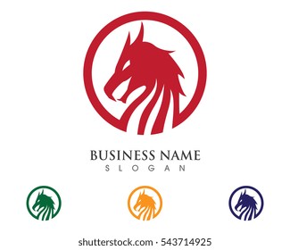 Head dragon flat color logo template vector illustration