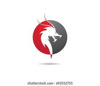 Head dragon logo template