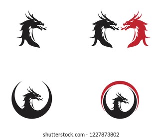 Head dragon logo template vector illustration
