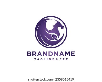 Head dragon logo vector, icon, illustration