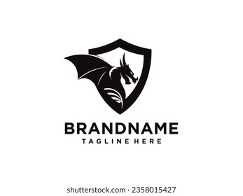 Kopf-Drachenlogo, Vektorgrafik, Symbol, Illustration
