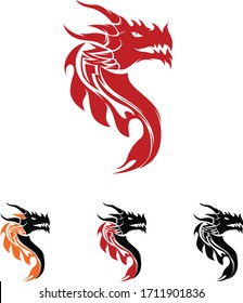 Head dragon logo vector image