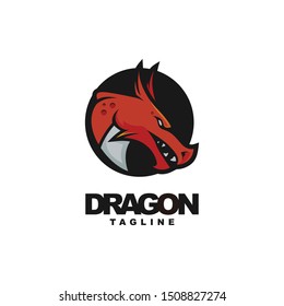 Head Dragon Mascot Logo Design