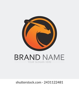Head Dragon vector and fantasy animal  icon illustration design logo template