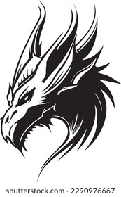 Head dragon vector icon design, logo template.