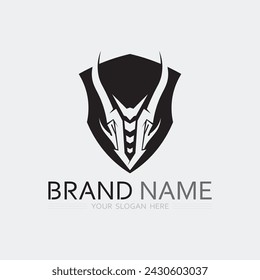 Head Dragon vector icon fantasy animal illustration design logo template