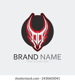 Cabeza Dragón vector icono fantasía animal ilustración diseño logo plantilla