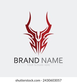 Head Dragon vector icon fantasy animal illustration design logo template