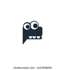 The head of a dragon. Vector icon isolated on white background.