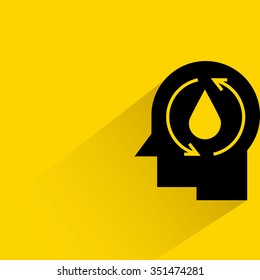 head and drop water
