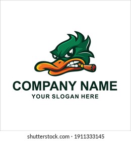 head duck logo vector cartoon