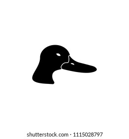 head of duck silhouette icon. Element of animal silhouette for mobile concept and web apps. Detailed duck icon can be used for web and mobile. Premium icon on white background