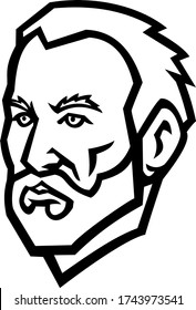 Head of Dutch Painter Vincent van Gogh Black and White