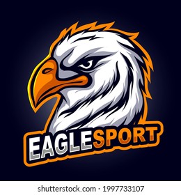 head eagle angry mascot for sports and esports logo vector illustration