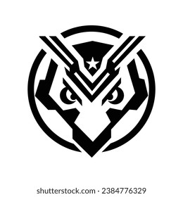 HEAD EAGLE BLACK AND WHITE DESIGN 