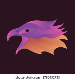 diseño de logotipo moderno con águila de cabeza 