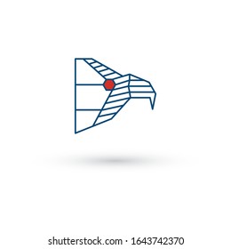 Head eagle concept logo.monoline.vector eps10.editable.