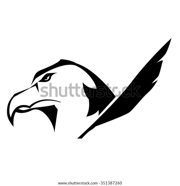 Head Eagle Feather Vector Logo Template Stock Vector (Royalty Free ...