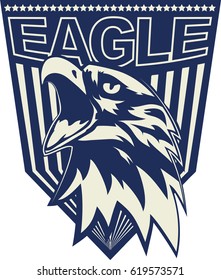 Head of the eagle in the form of a logotype. Vector image.